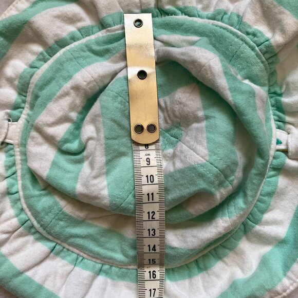 Baby Sun Hat 3-12M | Summer White Fruit Stripe Reversible GUC - Picture 11 of 11